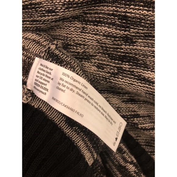 Eileen Fisher M Black White Scoop Boat Neck Sweater Long Sleeve - Picture 5 of 5